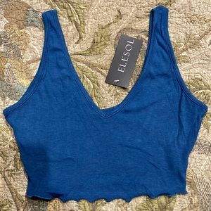 ELESOL Women’s Basic V Neck Crop Top